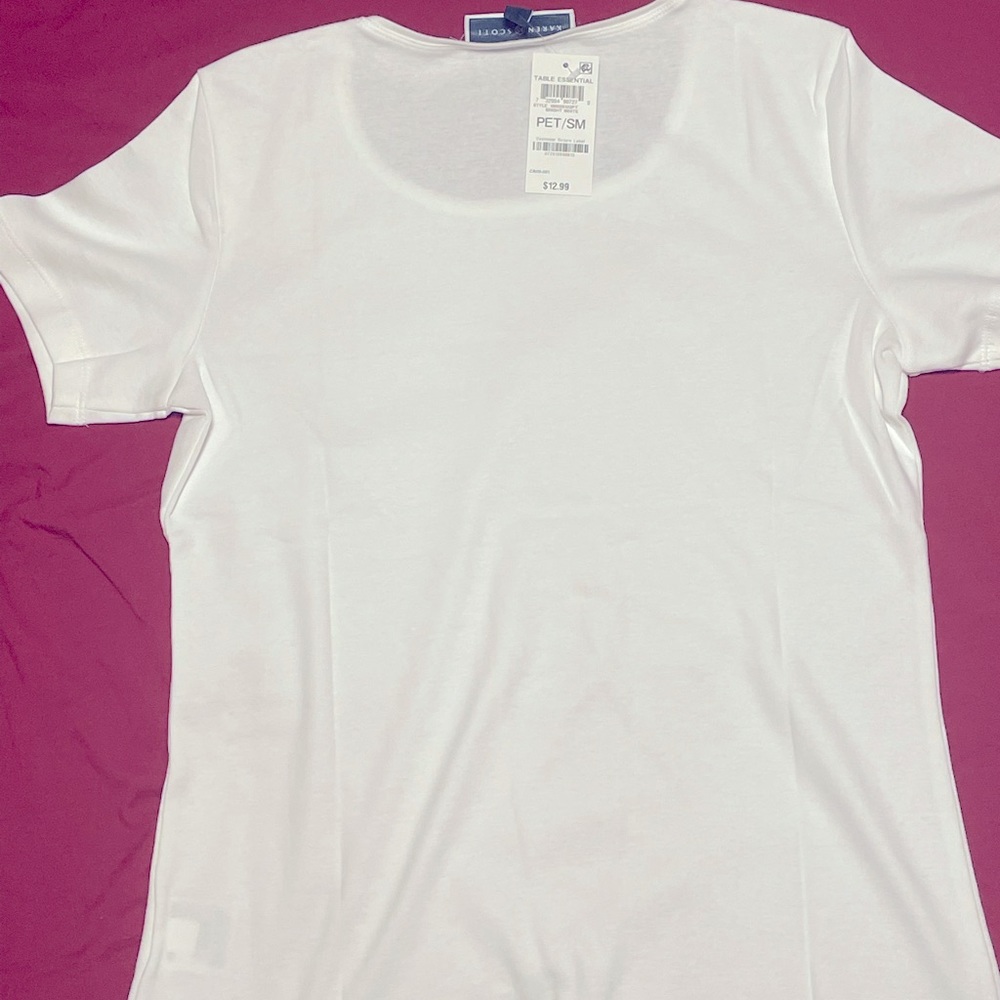 Petite Cotton Scoop- Neck Top